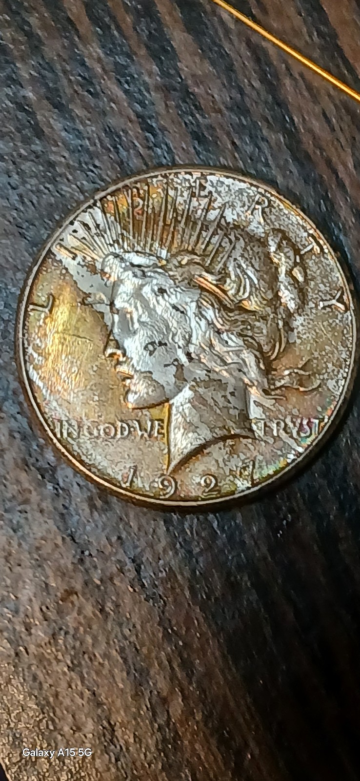 Peace dollar 1927-S uncirculated us coin beautiful toning