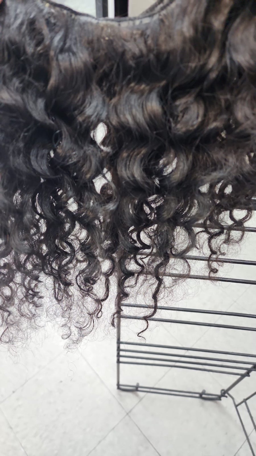 Virgin hair wefts.