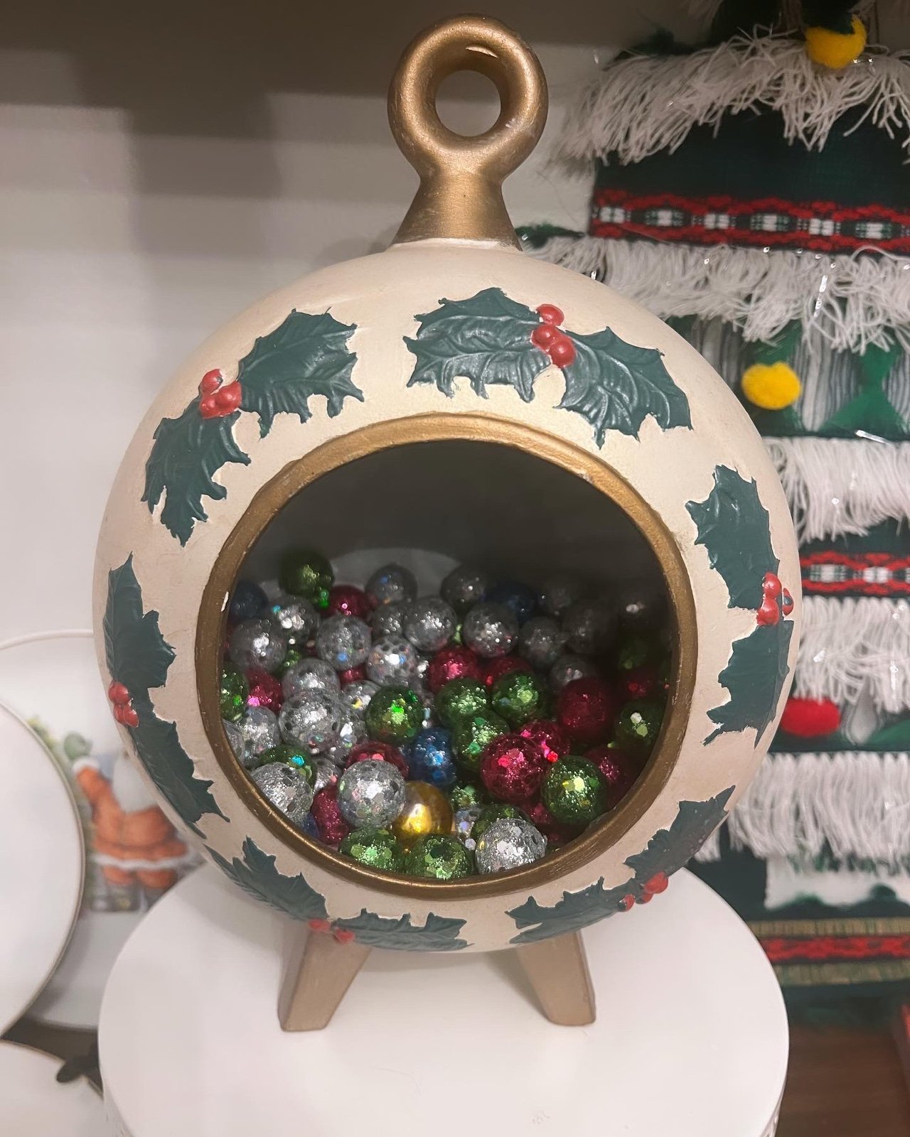 Vintage christmas ornament diorama case
