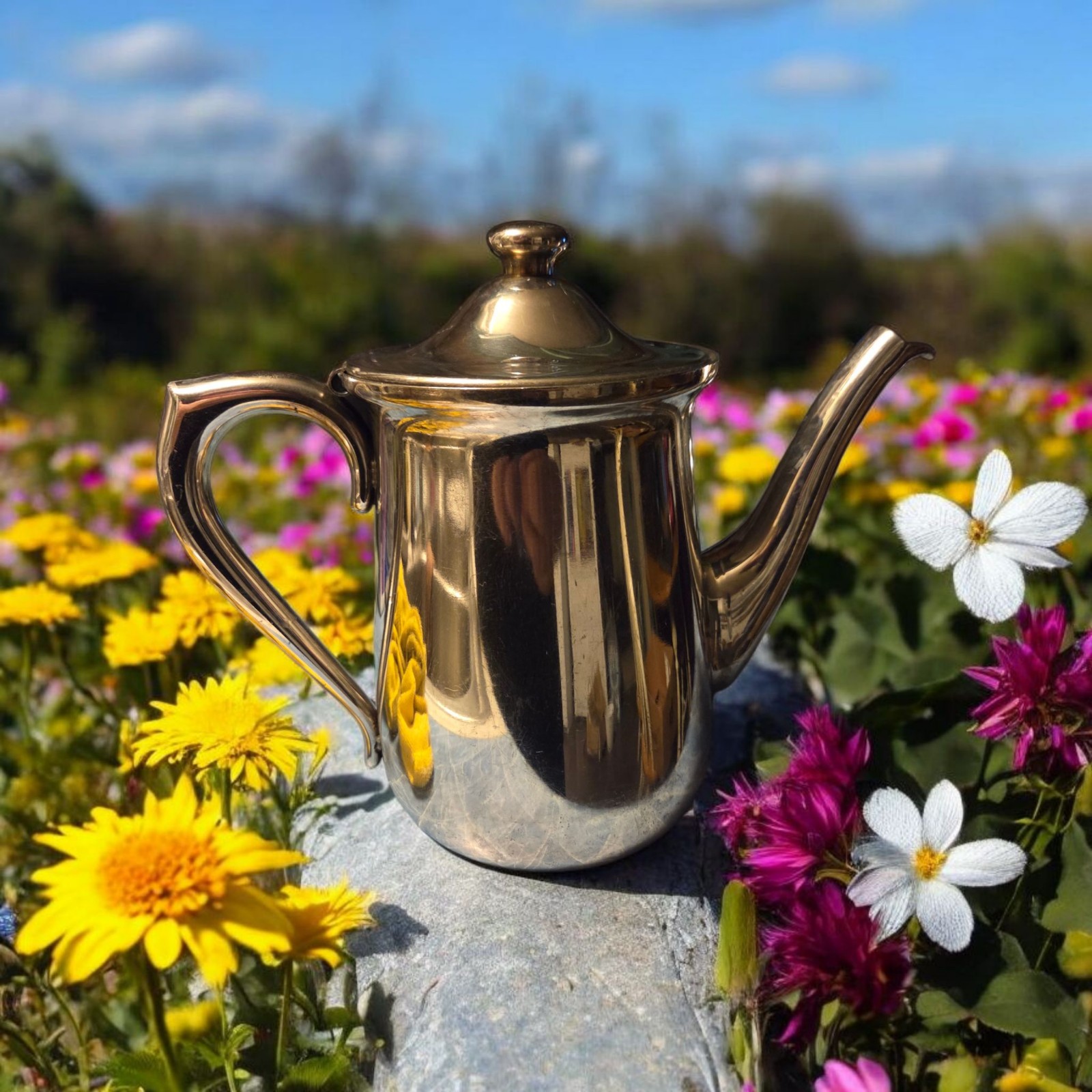 Vintage Oneida 18/8 stainless steel teapot
