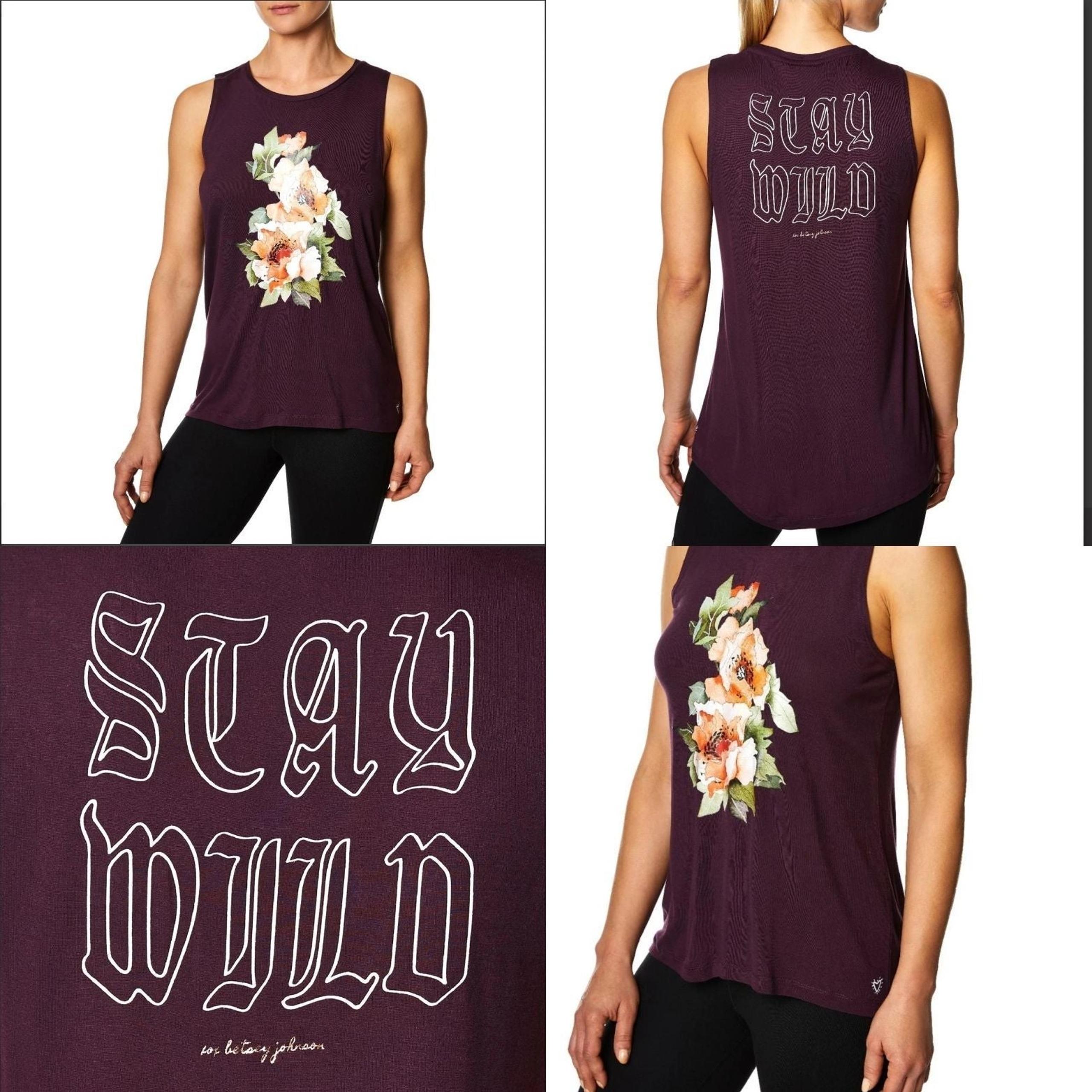 Betsey Johnson STAY WILD tank top Small