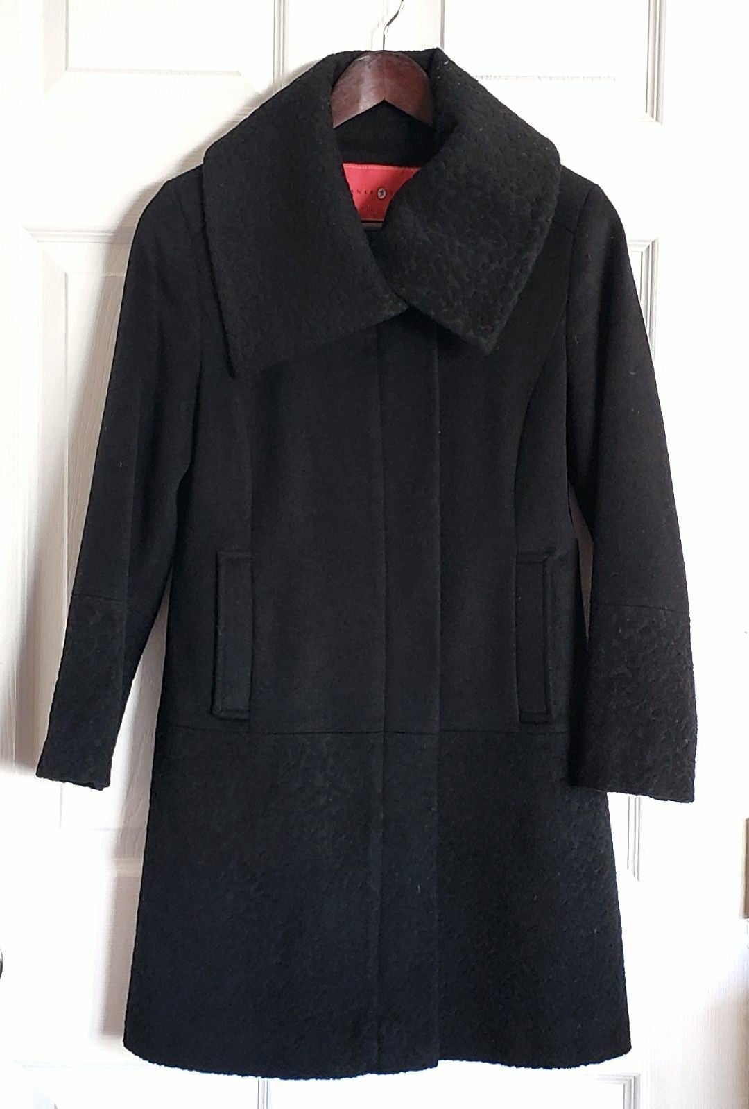 Classy Wool Winter Coat, Black, XS (NEW)