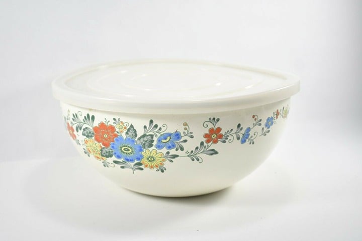 VINTAGE 3PC- KOBE Kitchen Metal ENAMEL Bowls- Made in Japan