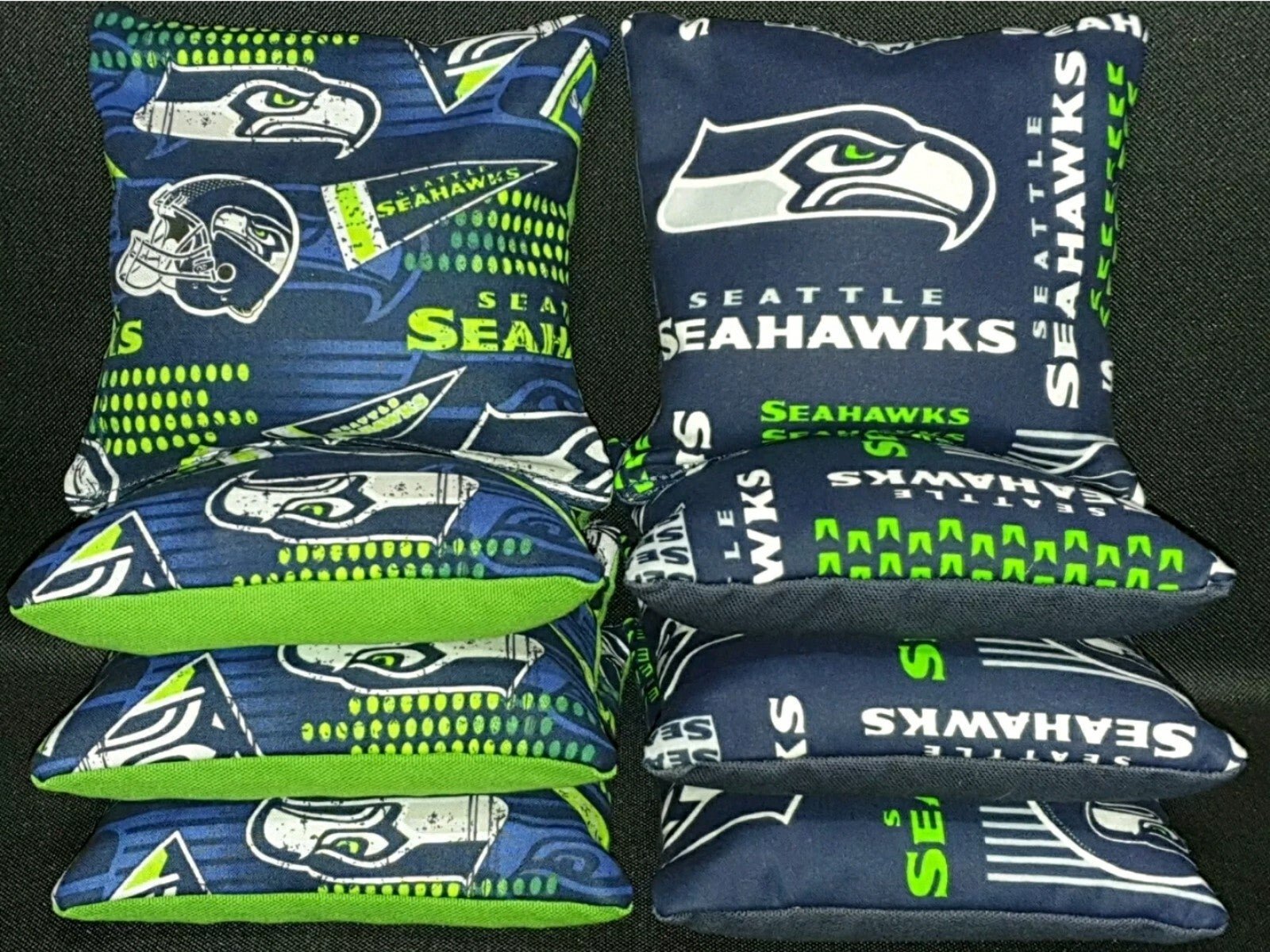 Set of 8 Seattle Seahawks Cornhole Bean Bags FREE SHIPPING