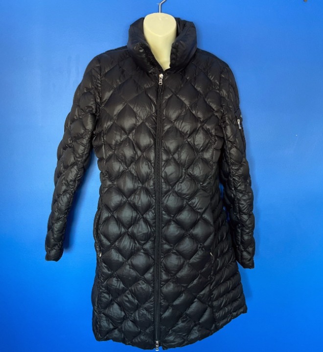 Lauren black stand-up collar ringed down jacket