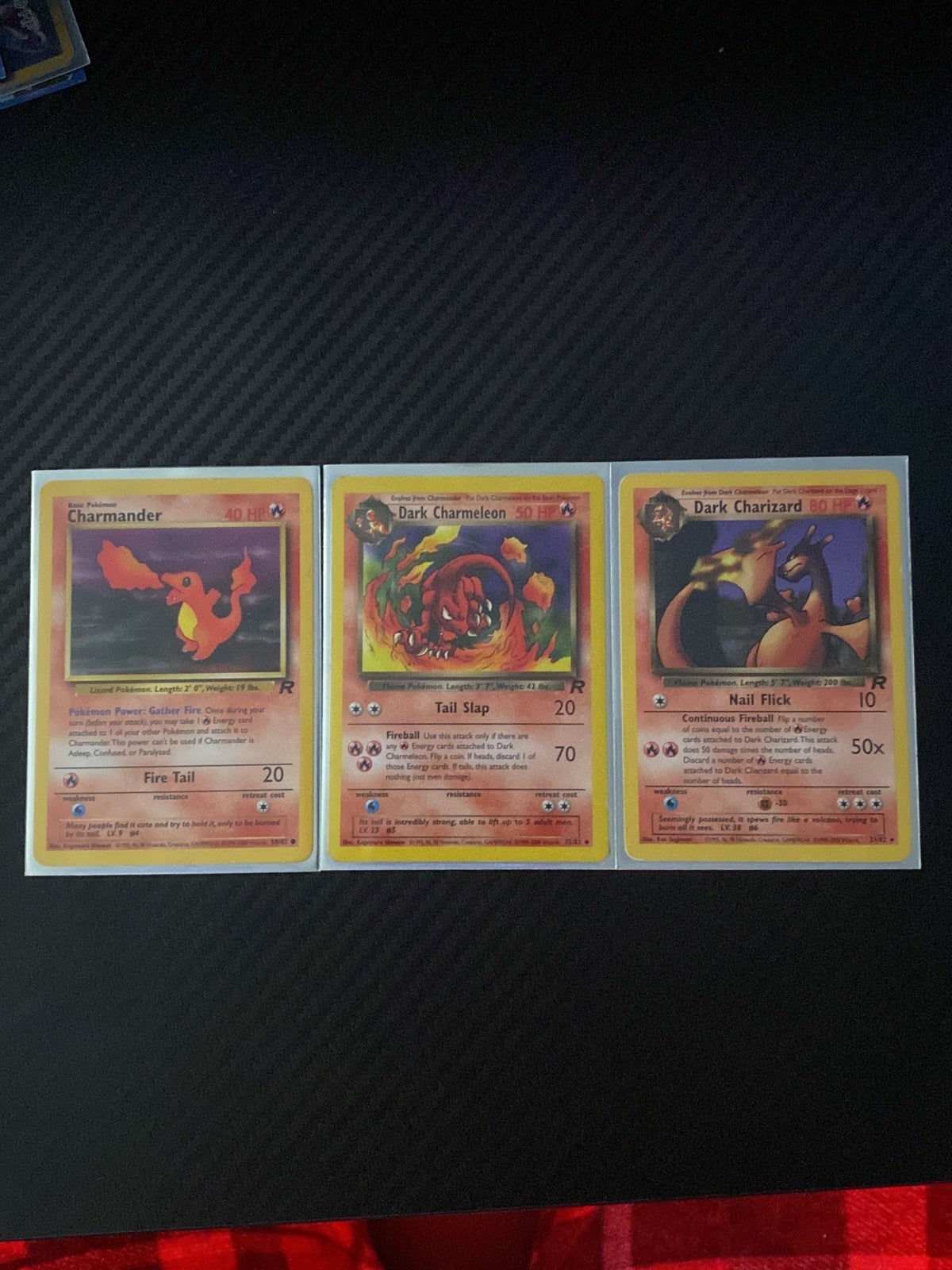 Pokemon Dark Charizard, Dark Charmeleon, Charmander