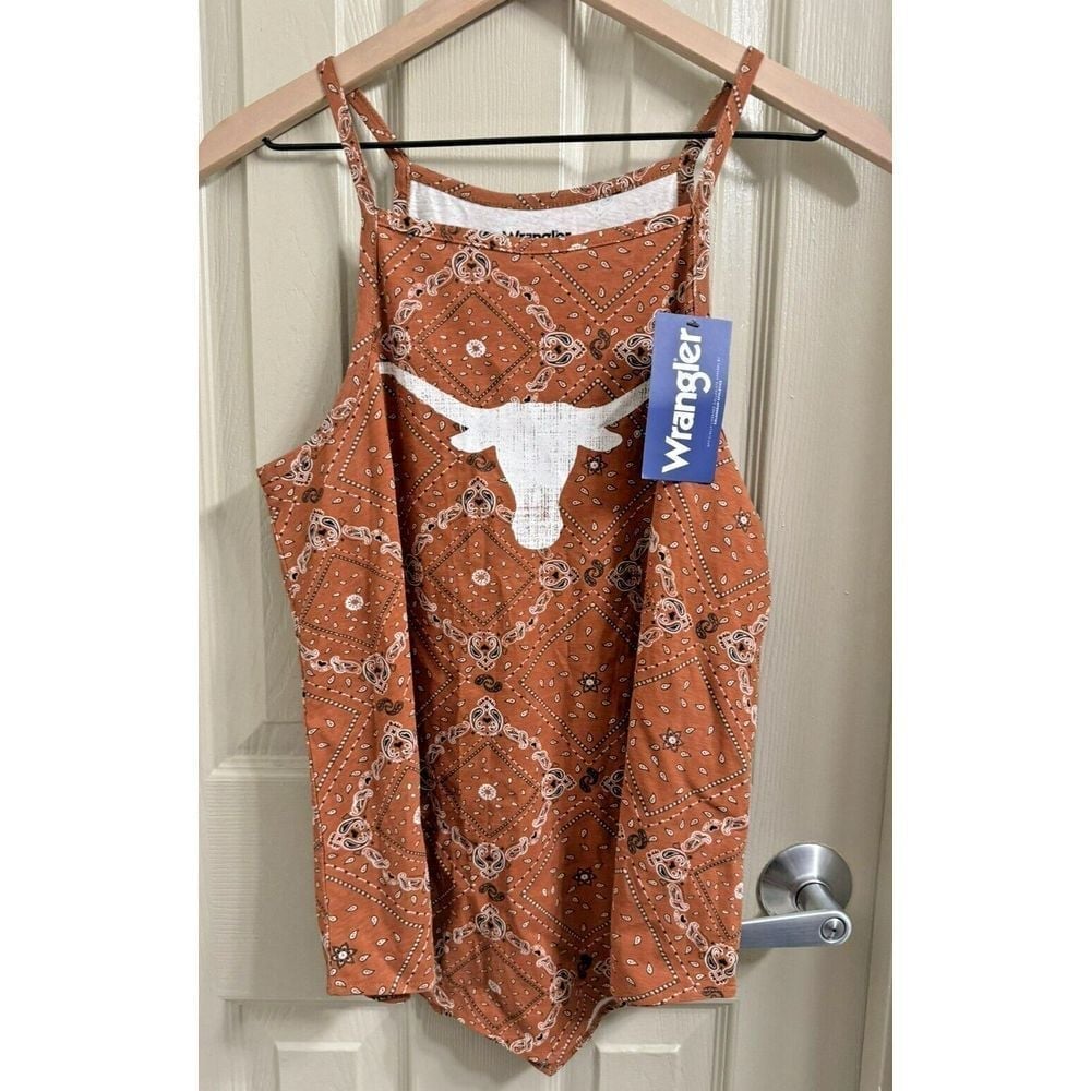 Colosseum x Wrangler Women's Medium Orange Texas Longhorns Bandana Tank Top