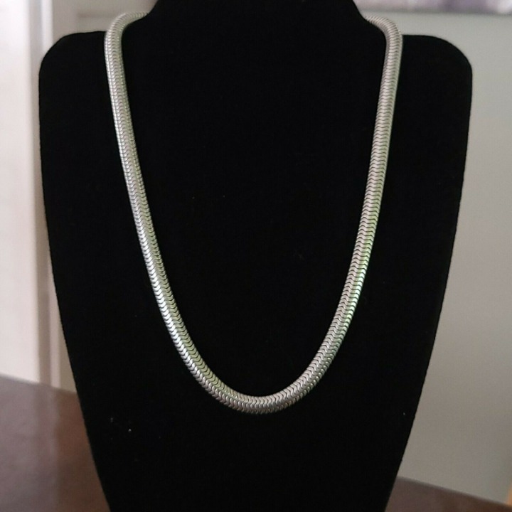 Vintage Sterling Silver Forstner Heavy 15 Snake Chain | Choker Necklace