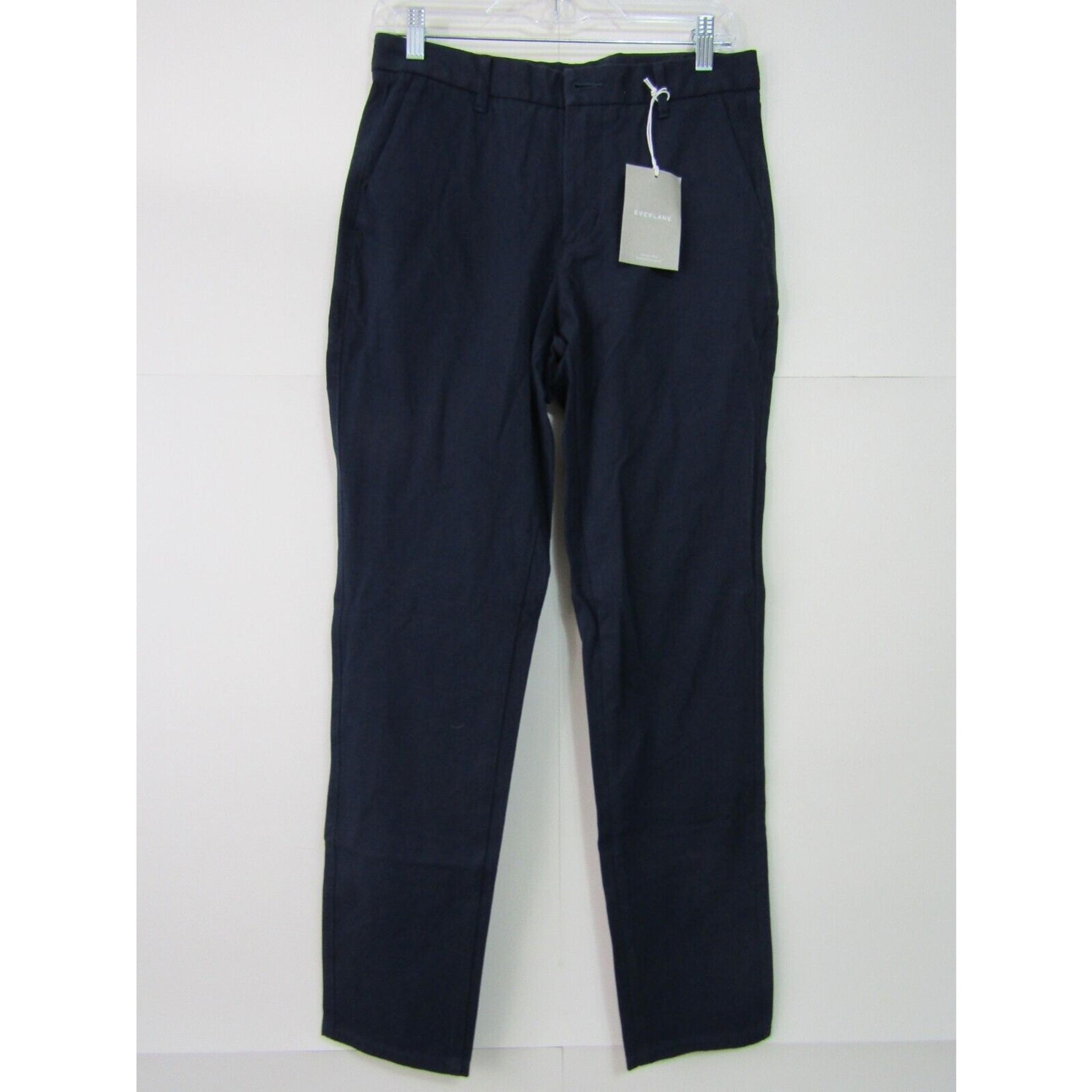 Everlane Navy Blue Performance Chino Flat Front Pants Mens size 29x31 Cotton