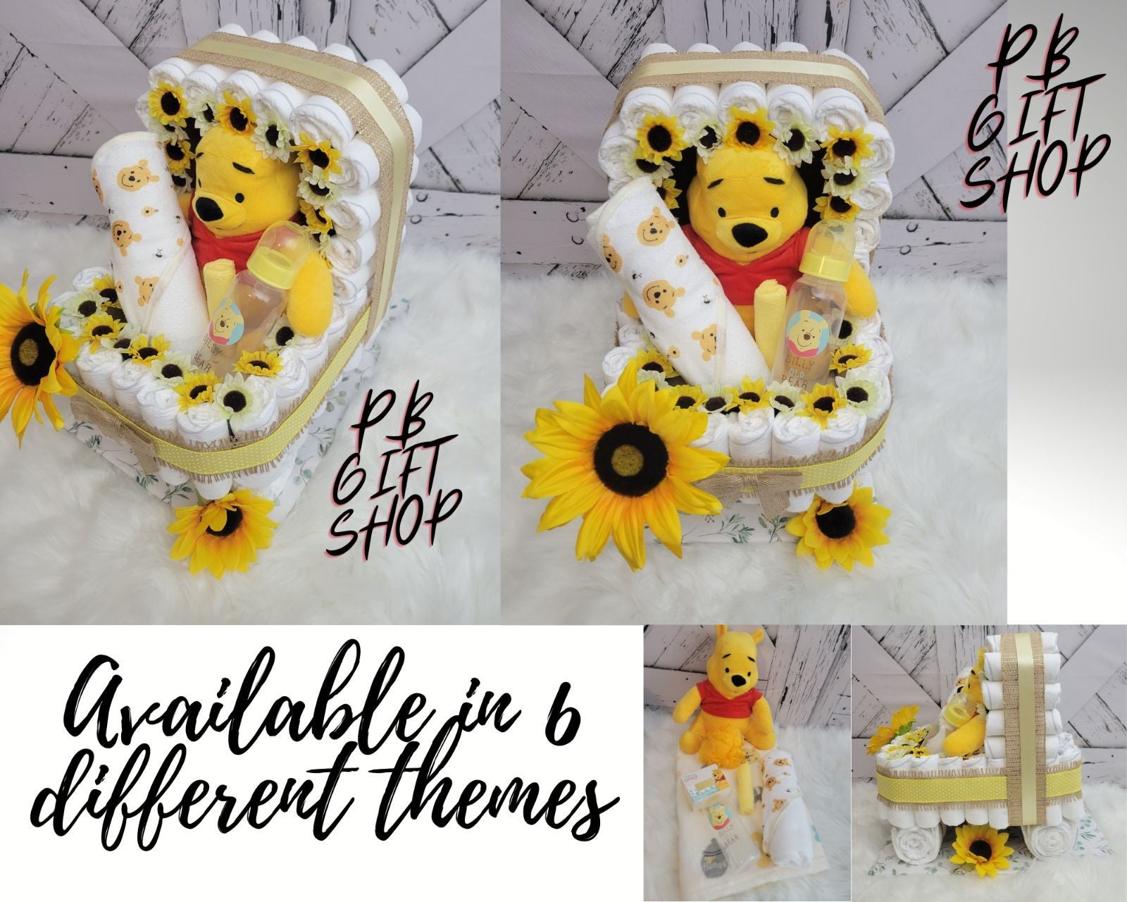 Baby Shower Gift- Winnie the pooh Diaper Cake