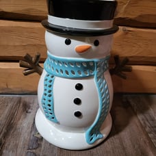 Snowman luminary candle decor collectible