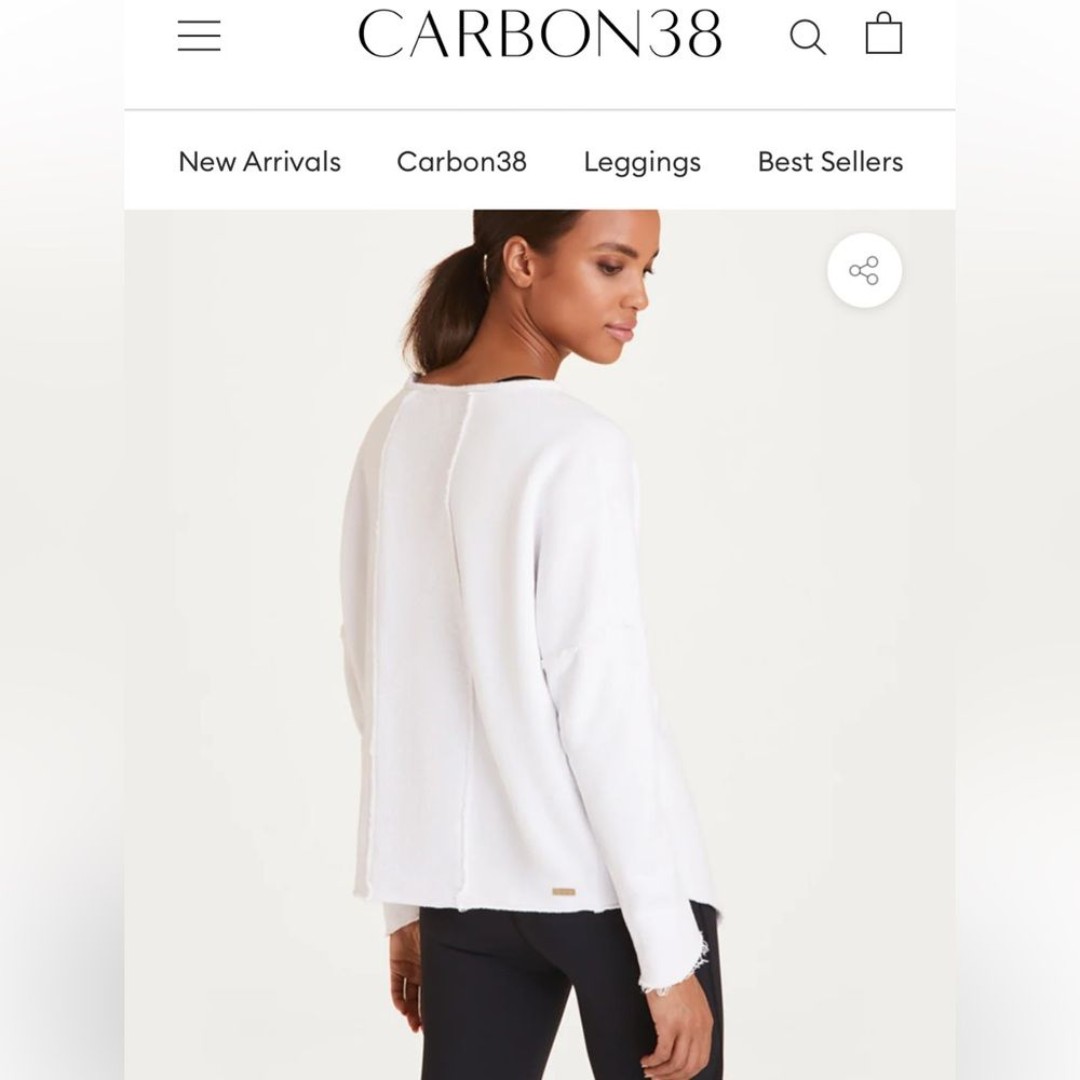 Carbon38 Alala Exhale Sweatshirt Sz XS White