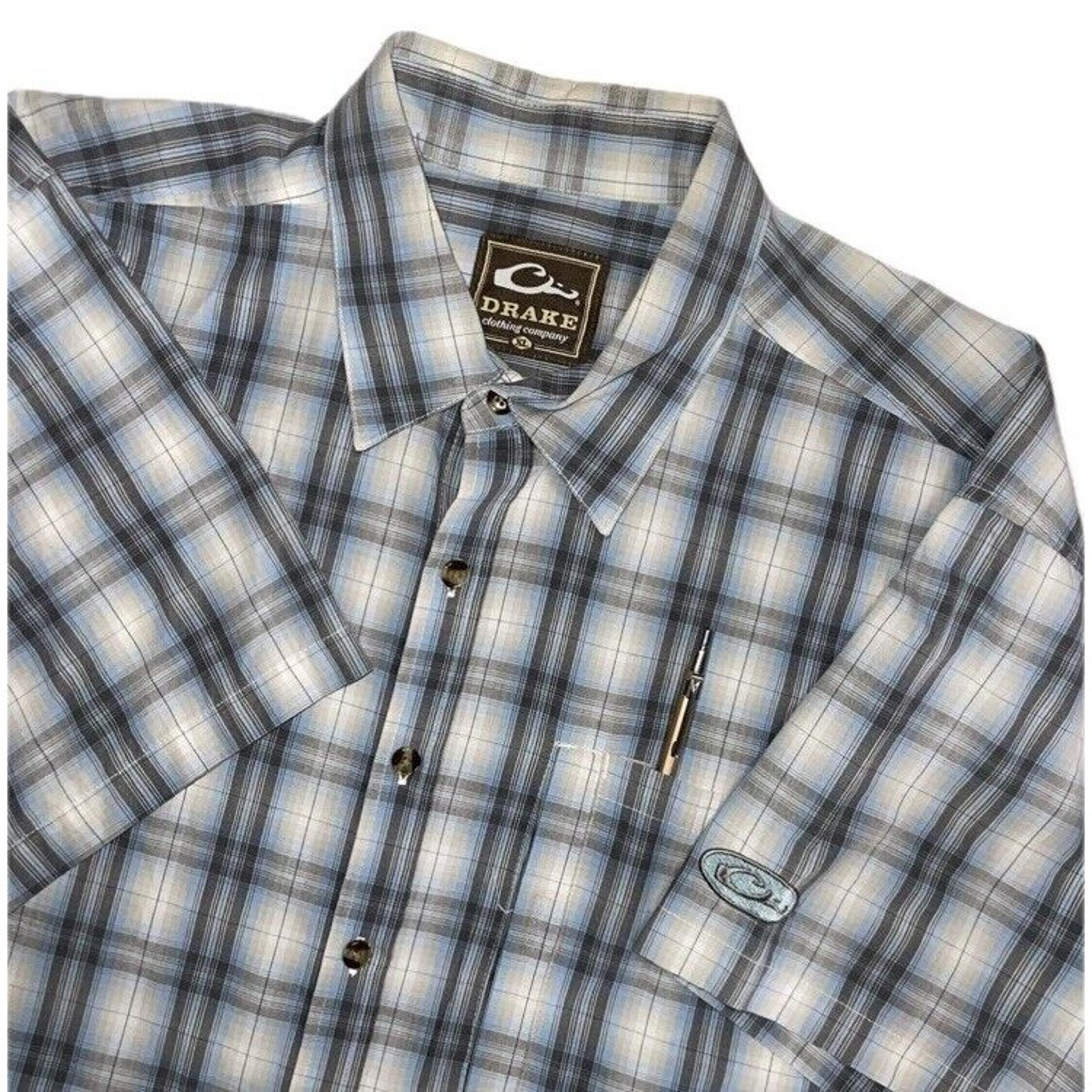 *DRAKE Clothing Company Shirt Men's XL Plaid BUTTON-B