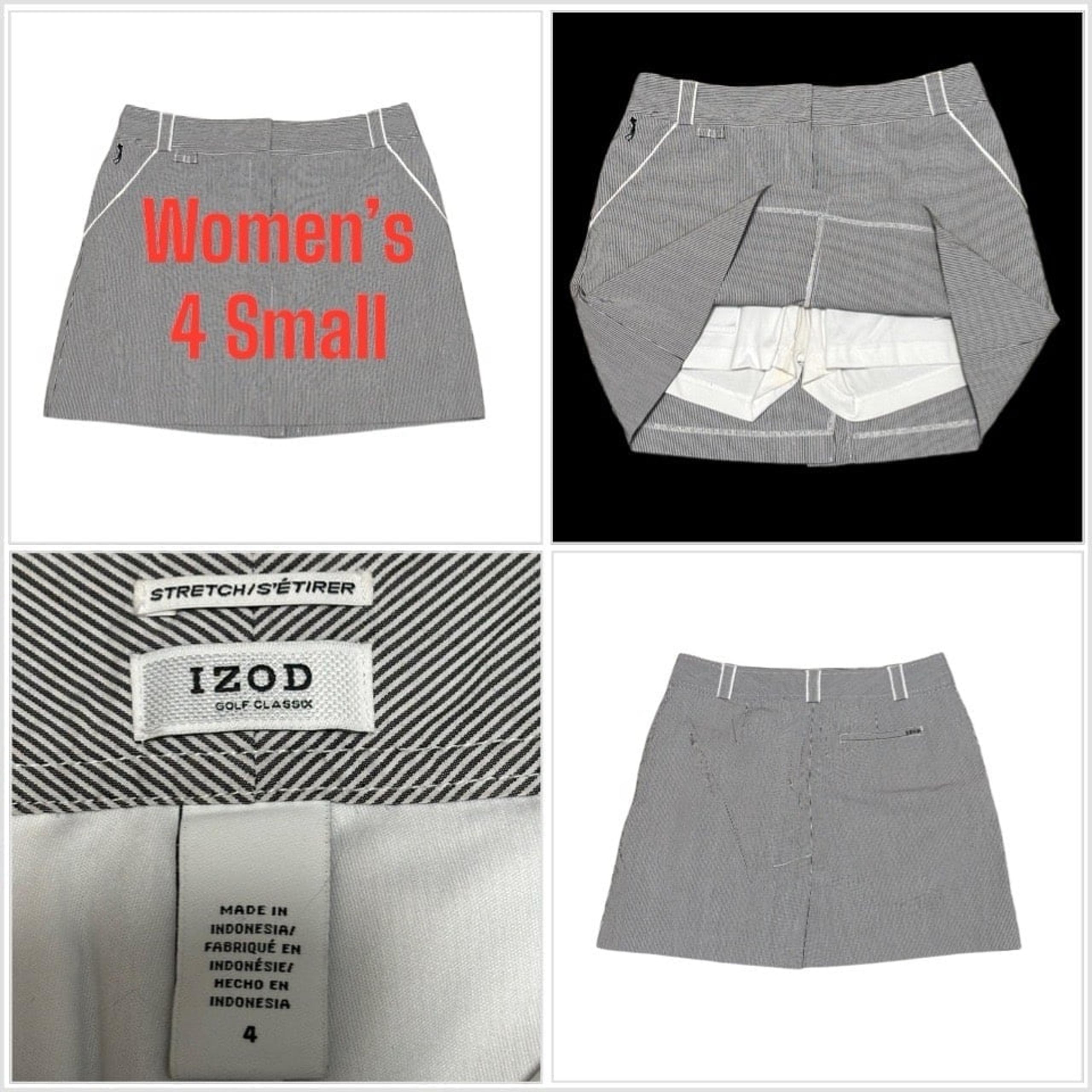 Women’s IZOD 4 Small Skort Attached Short Skirt Pin Stripe Golf Stretch Classic