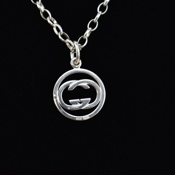 GUCCI: Sterling Silver, GG Logo Necklace 1534
