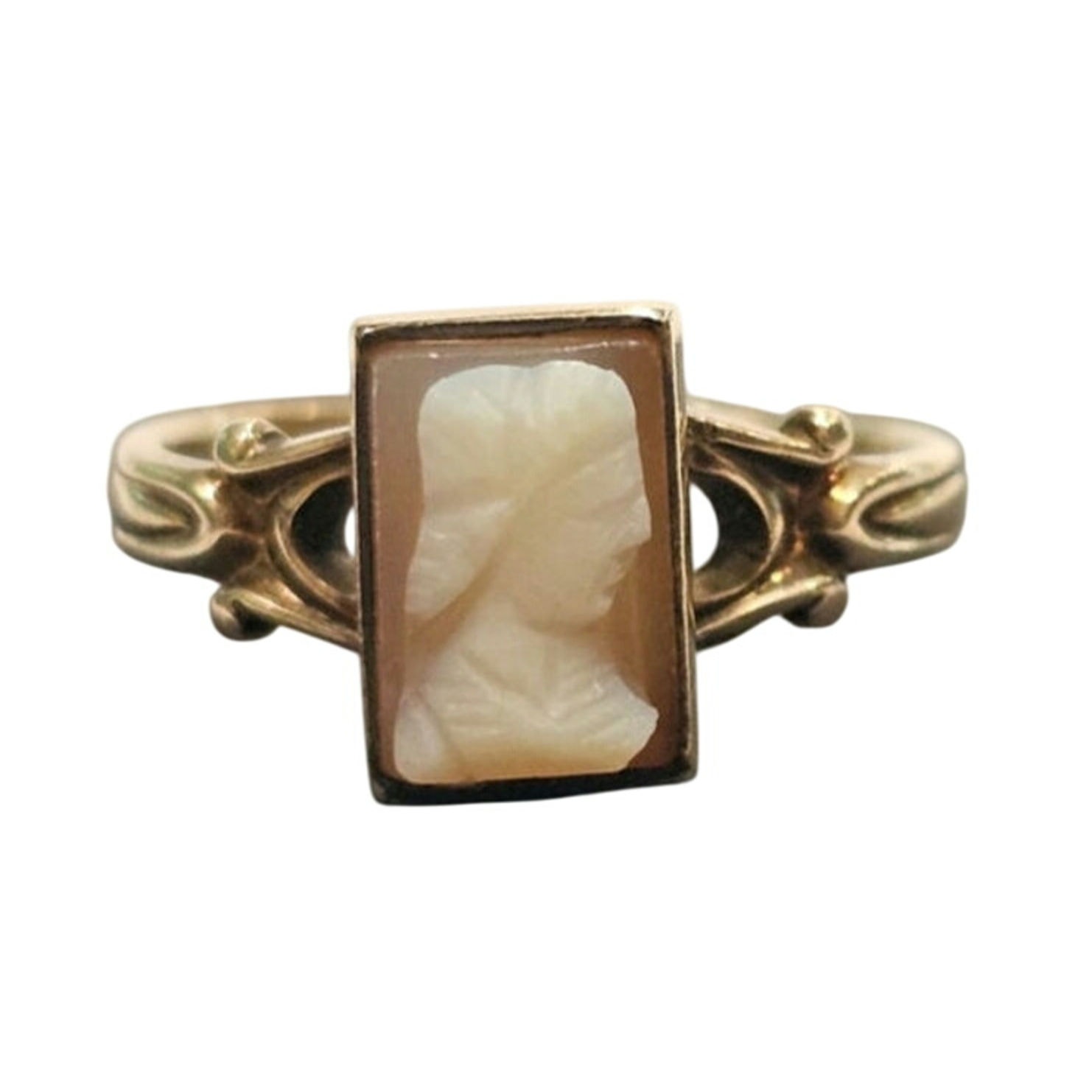 Antique Cameo 10k Gold Ring Size 6.75