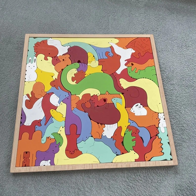 Wooden Animal City Jigsaw Puzzle , Childrens' toy