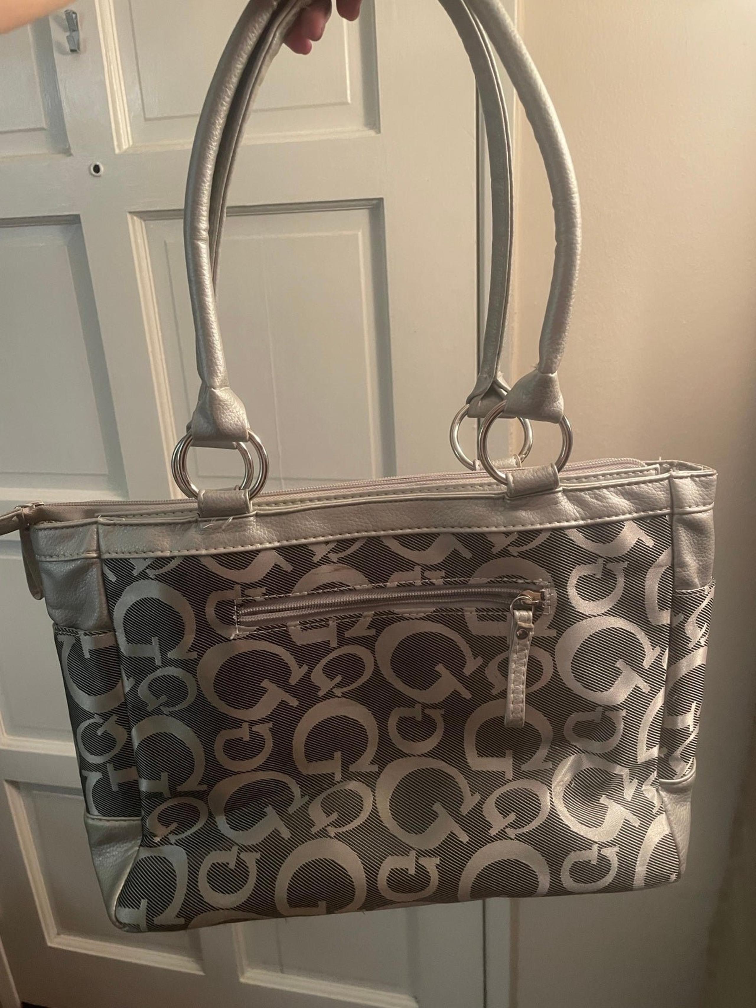 Silver G by Guess 10”x14” Logo Guess Purse Large GBG Tote Bag