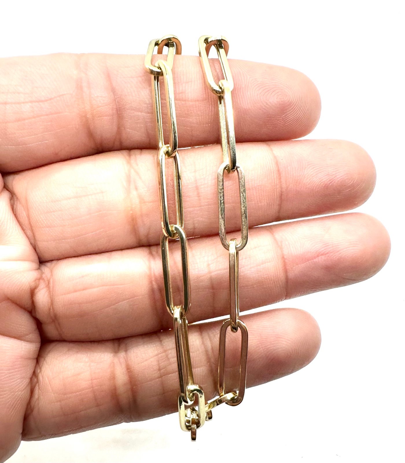 10K Gold Paper Clip Chain Necklace