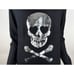 Wildfox White Label Silver Sequin Skull Sweater S EUC Long Sleeve Round Neck