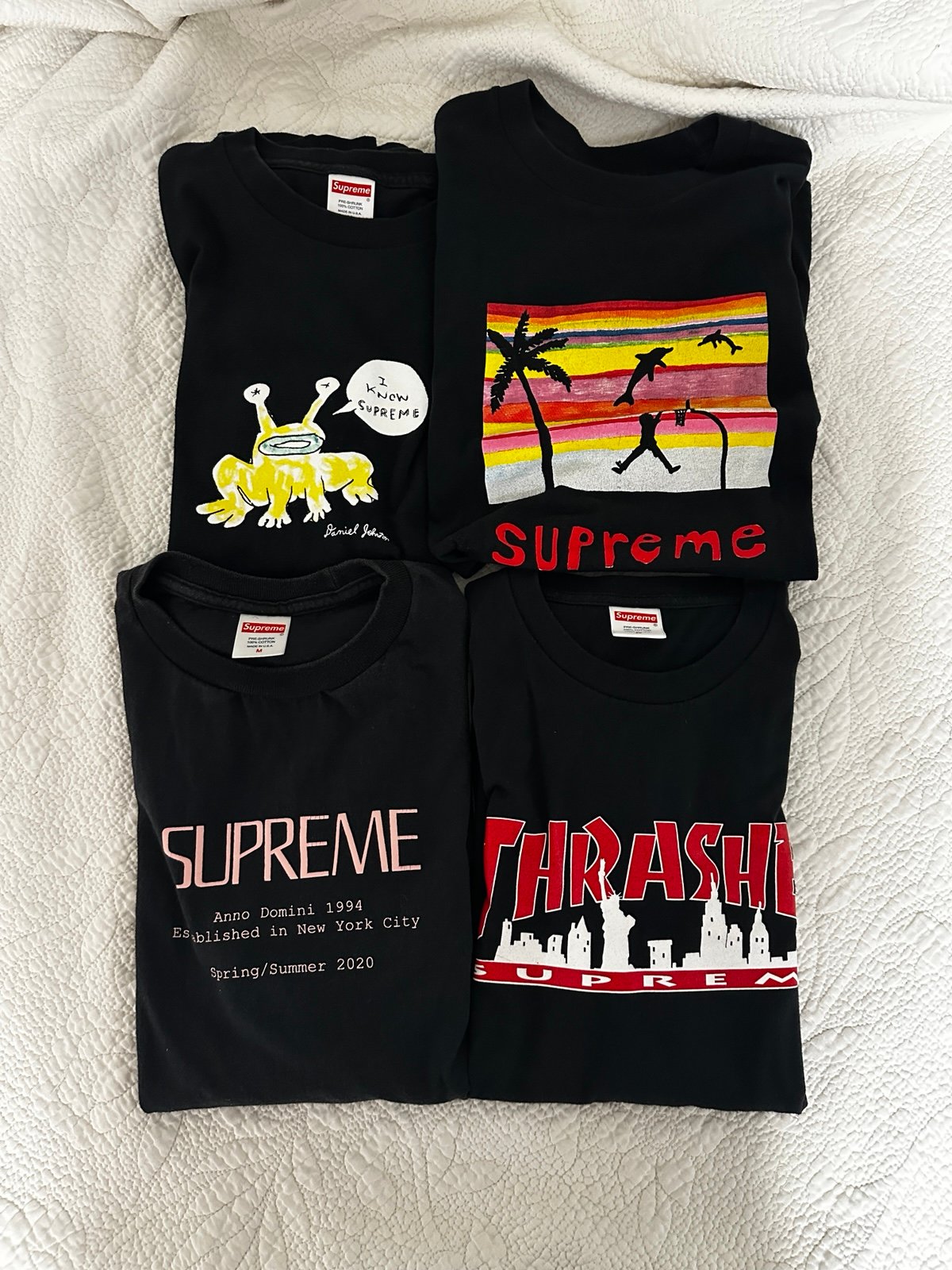Set of 4 (M) Supreme Tees *used