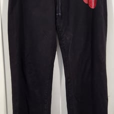 Vintage Y2K Juicy Couture Track Suit Lounge Pants Black Glitter Cherry Logo Sz L