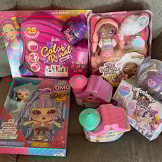 Christmas gift bundle Barbie, cry babies, nanana surprise hatchimals, lol doll