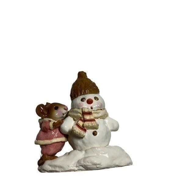 1992 Wee Forest Folk Snow Buddies M-188 Pink Coat Holidays Christmas Collector