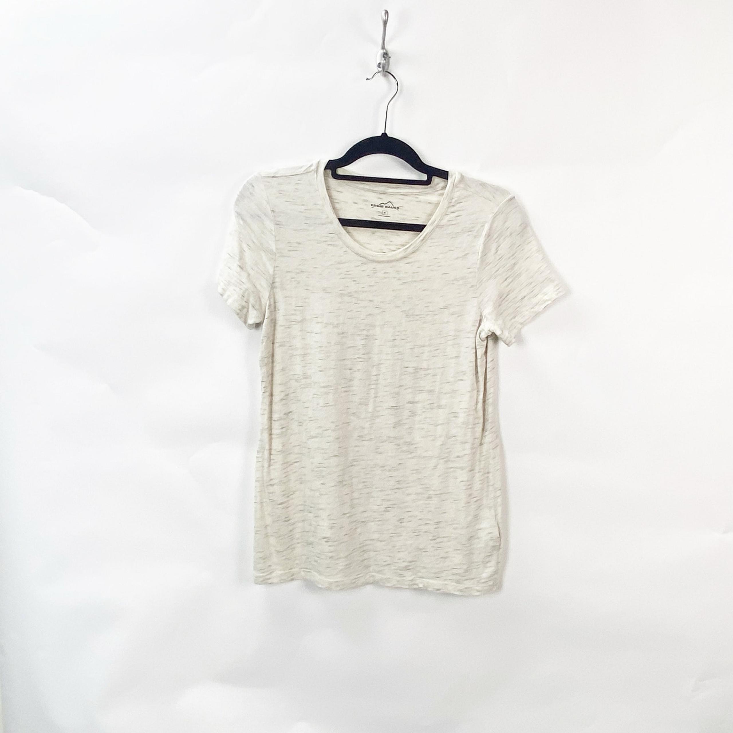 Eddie Bauer Medium Womens Cream Basic Crewneck T-Shirt