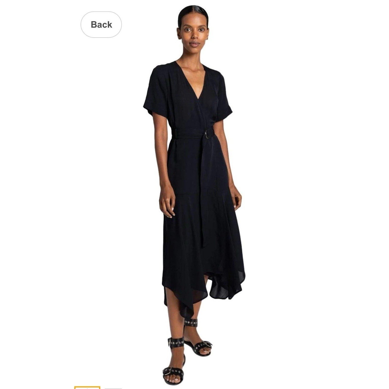 ALC Dress 100% Silk Wrap Dress Sz 8 Belted Flowy Sophisticated Whimsy Luxury