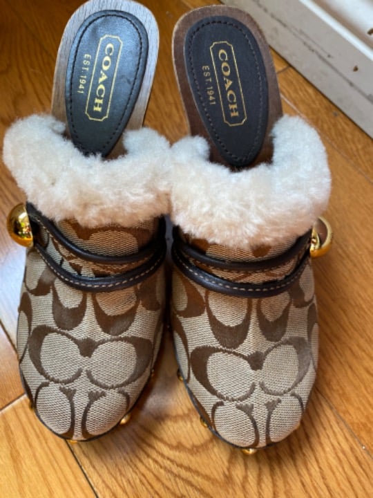 Coach heels for women slip ins with logo