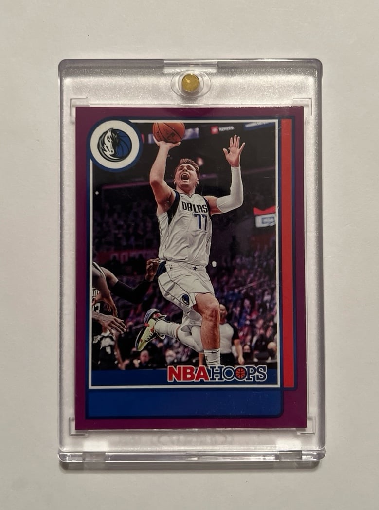 2021-22 Panini NBA Hoops Purple Border Luka Doncic #62 ERROR NO NAME