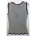NWT ST. JOHN NAVY AND WHITE KNIT BLOUSE M **465