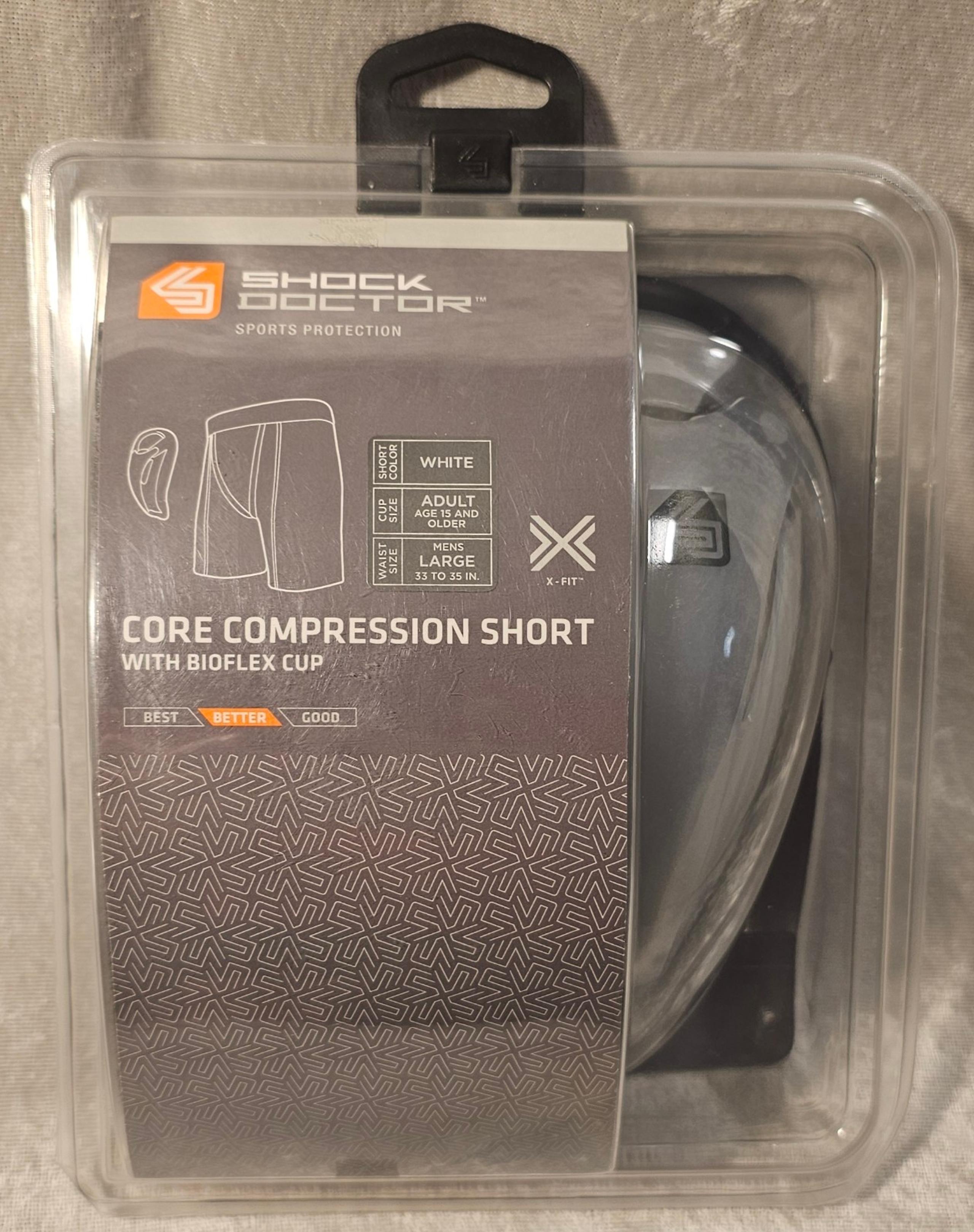 Shock Doctor Men's Core Compression Short with BioFlex Cup Adult Large 33-35 In
