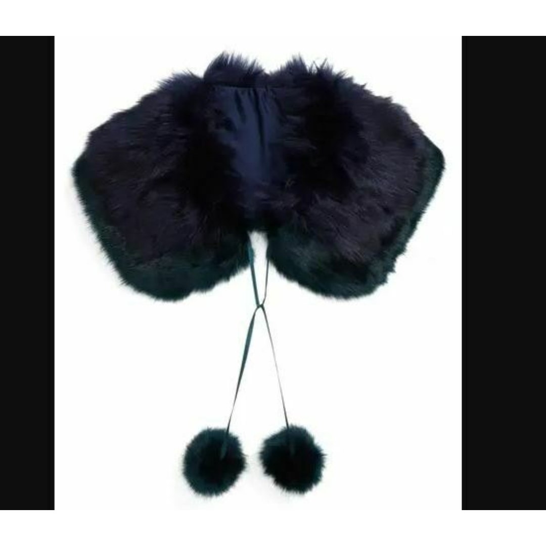 Bp. Collar Faux Fur Navy Combo Womens Scarf Wrap NEW 573