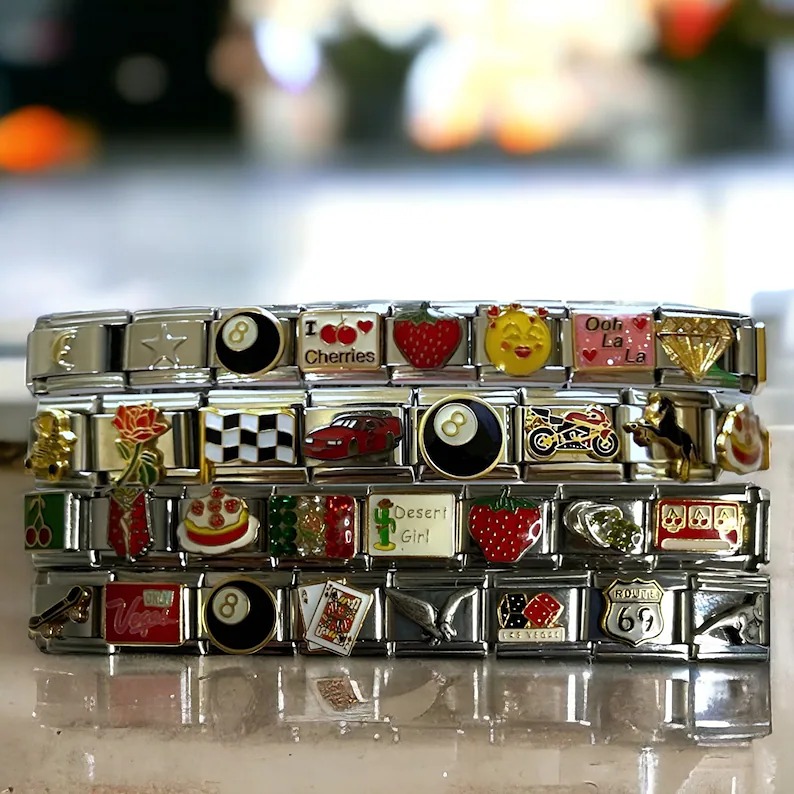 Italian Charms Bracelets, Mystery Vintage Italian Charm Bracelet, Custom Italian