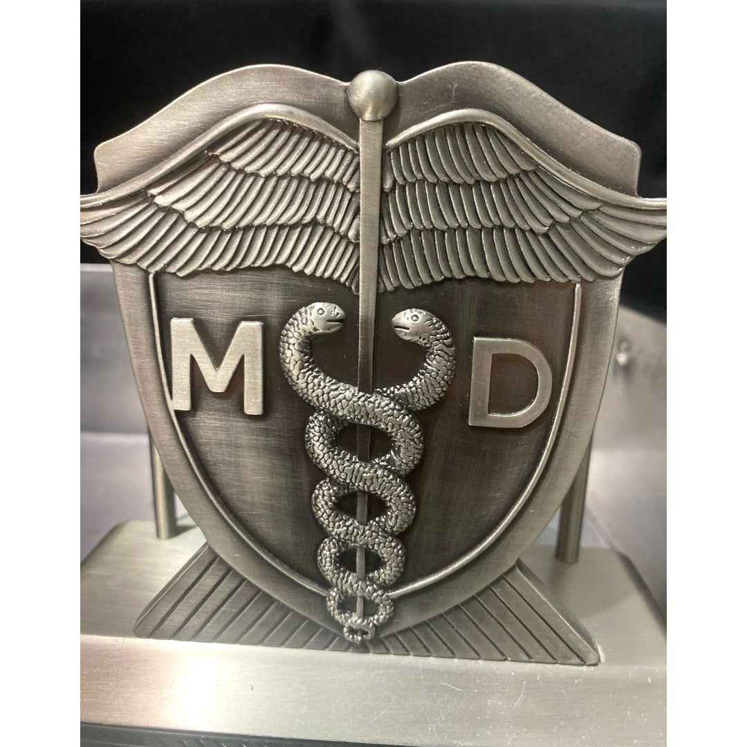 Vanmark Silver Masters of Miracles Napkin/File Holder Rare 2001 Medical Doctor