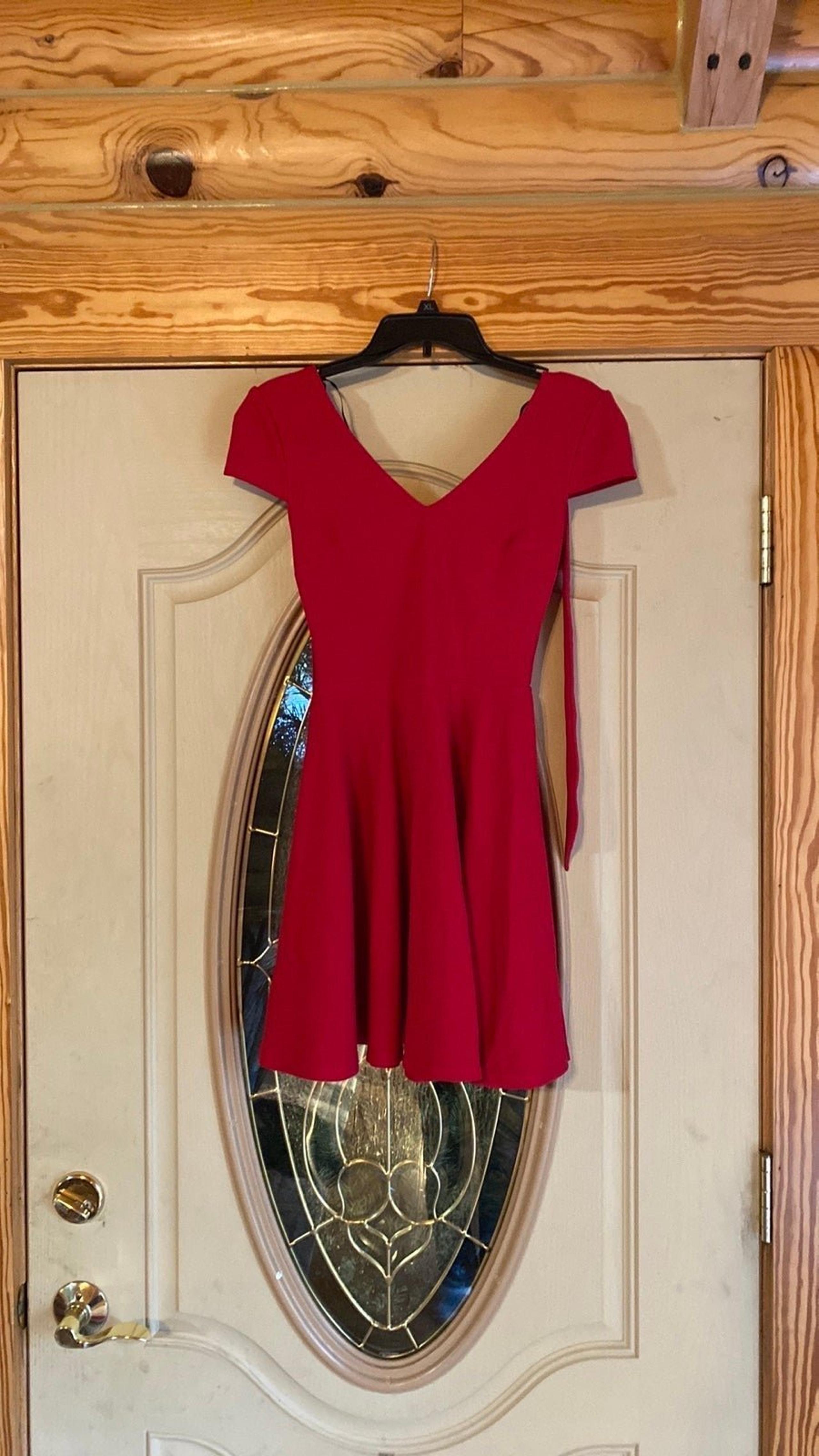 The cutest red dress with open back