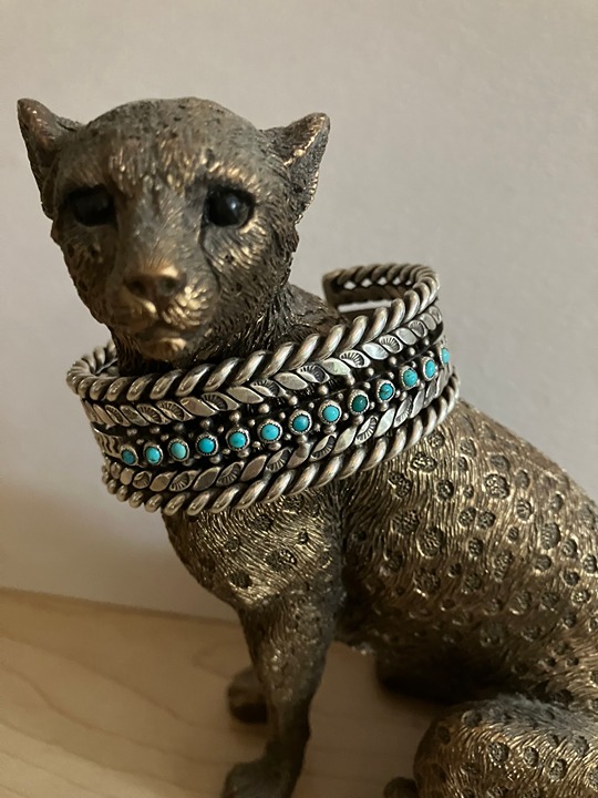 Amazing Vintage Navajo Sterling Turquoise Cuff