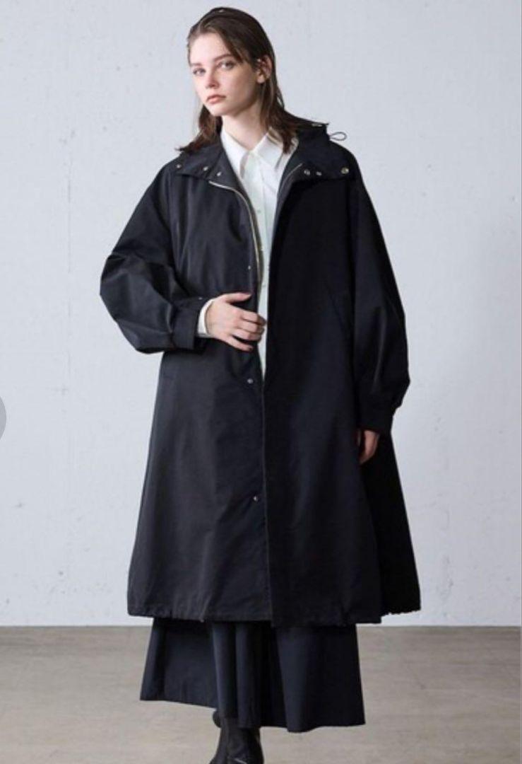 【Used/Excellent Condition】MIDIUMISOLID 2WAY Cotton Long Coat, Black