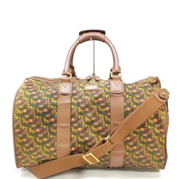 Ferragamo Boston Bag Green Canvas