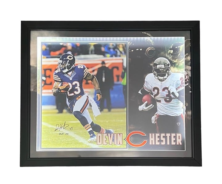 Devin Hester Signed Chicago Bears 3D Photo Frame With LED Lights JSA HOF Inscrip
