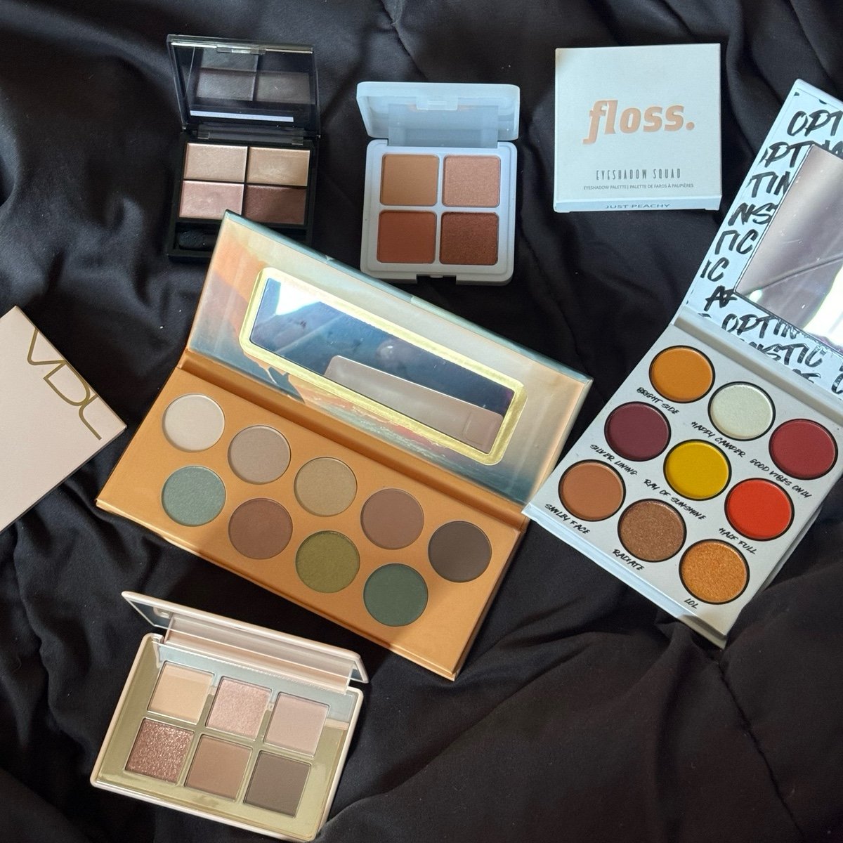Eyeshadow palettes set: VDL, Floss, Revlon, Essence, Makeup Revolution