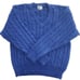 Vintage Sweaters Blue Cable Knit V-Neck Sweater Size L