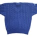 Vintage Sweaters Blue Cable Knit V-Neck Sweater Size L