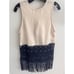 NWT 1,095 WALES BONNER Vision Macrame Tank Top knit blue navy cream shell silk