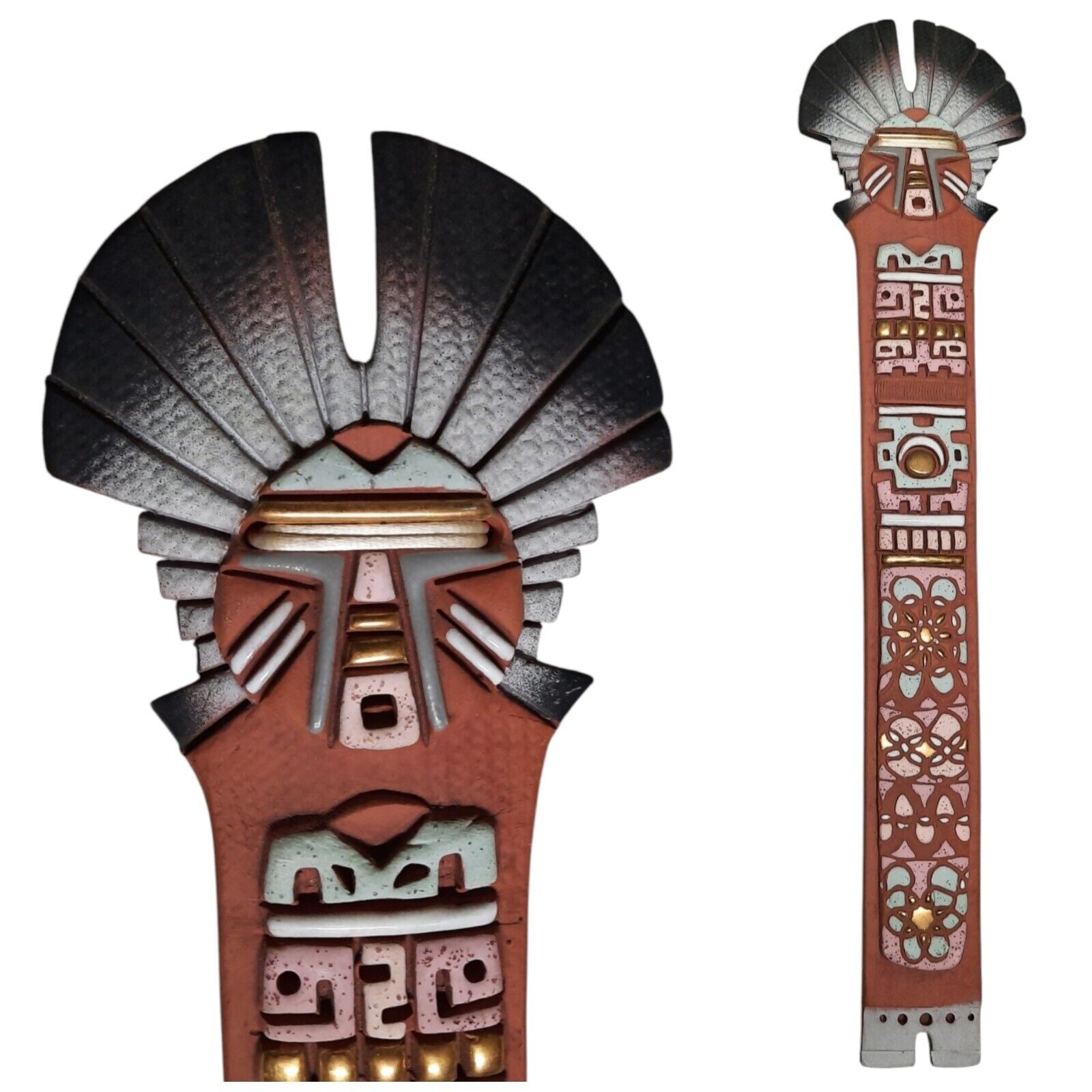 Brad Loving Terra Cotta Kachina Wall Art Hanging Southwestern Style Pottery
