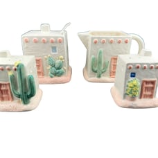 Otagiri Japan Southwestern Creamer Covered Sugar Salt and Pepper Shakers