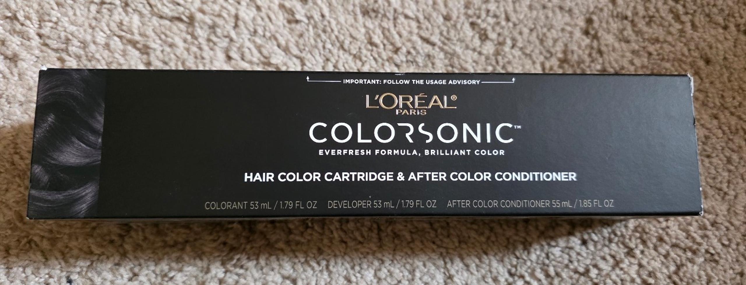 L'Oreal color Sonic hair color cartridge & after color conditioner natural black