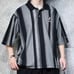 Vintage Oversized Disney Embroidered Polo Shirt Short Sleeve Polo Shirt Stripe